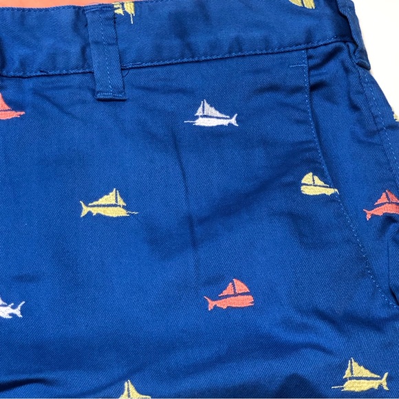 Columbia PFG Sailfish Shorts 36 Blue with Peach, Yellow Sailfish Zip Button Fly - Picture 4 of 10